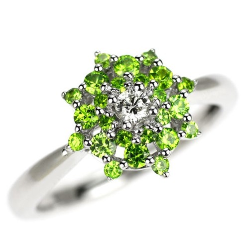 Rare bague diamant grenat