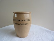 Ancien petit pot de rillettes de BLOIS 10 cm en grès verni