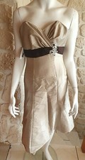 Robe cocktail beige petit 34