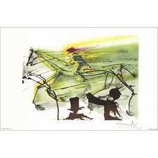 DALI Salvador - Lithographie "Les chevaux Daliniens, Le cheval de Course" 36x56c