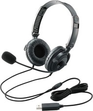Elecom HS-HP20UBK Casque Microphone USB les deux oreilles au-dessus de la têt...