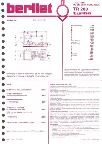 Berliet tracteur tr 280 - berliet,