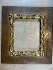 Ancien cadre bois et stuc doré – format 32 × 26 cm (vue 30 × 24)