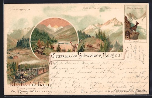 Lithographie davos hôtel - davos,,