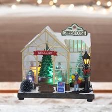 Village de maisons de Noël illuminé romantique pour ornement fête à thème