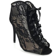 Freya Lace Open Toe Booties