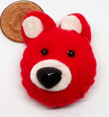Coussin tête ours - coussin, rouge