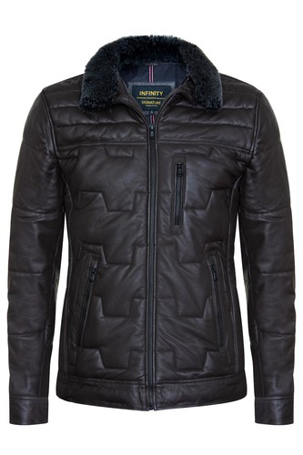 Veste cuir homme - en, brune