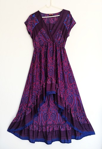 Robe longue asymétrique soie