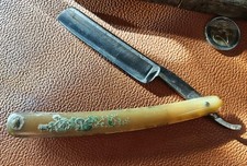 Coupe-chou vintage "Albert Raft" – Manche en corne décoré – Objet de collection