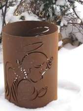 Lampe lanterne lanterne à vent ange bougies de l'avent en rouille noble