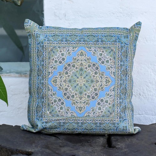 Housse coussin bleu - housse,