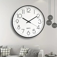Horloge Murale 20 cm – Fond Blanc & Aiguilles Noires Silencieuse Design élégance