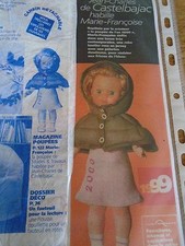  T8 PATRON POUPEE M.FRANCOISE   CREATION J C CASTELBAJAC ROBE ET PELERINE 