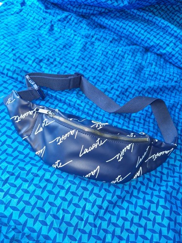 Sac banane lacoste zippé bleu - sac,