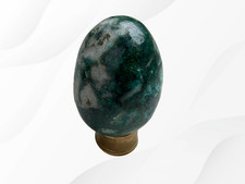 Gros oeuf de malachite 996g 110 mm, pierre précieuse à motifs vert foncé naturel