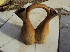 Ancien service huile vinaigre terre cuite vernissée 19 ème