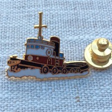 Pin's Folies ❤️French Vintage Enamel Tablo  ship boat  sailing pin trawler