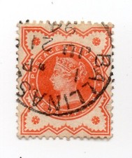 Timbre Grande Bretagne 1887 - Timbre Reine Victoria 1/2 penny - Oblitéré - TBE