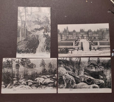 77  Forêt et palais de Fontainebleau 4 cartes postales anciennes non voyagées