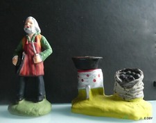 SANTON GELATO  LE MARCHAND DE MARRONS + POELE A BOIS ET SAC DE MARRONS