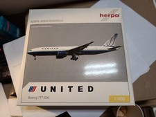 Herpa Wings 561020 - Boeing 777-200 UNITED - 1:400 avion metal Boite Tacheté 