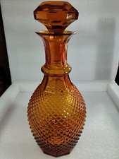 Magnifique Carafe Vintage en Verre Ambré Collection Vaisselle