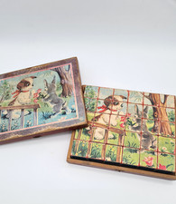 Ancien Jeu de cubes en bois - Puzzle -  C39