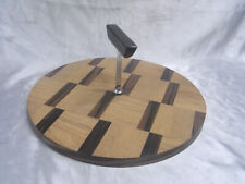 ANCIEN PLATEAU SERVICE A FROMAGE MARQUETERIE DAMIER BOIS EBENE CHENE VINTAGE
