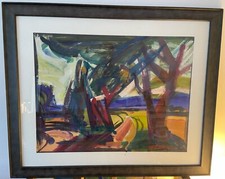 Antoine FERRARI (1910-1995) - Paysage Provençal - Grande Gouache - Aix Marseille