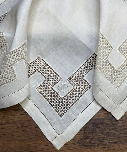 Dentelle ancienne mouchoir - -,