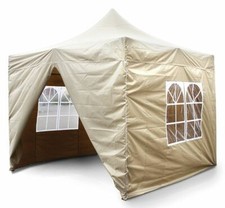 Gazebo Pub 3x3m Abricot Polyester / Structure Renforcée Acier/Montage Bot