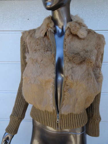 Veste tricot fourrure - veste,