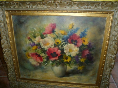 Ancien tableau huile sur toile - tableau,