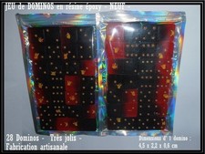 JOLI JEU de 28 DOMINOS  en résine Epoxy  - Fabrication artisanale -  NEUF