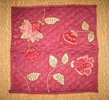 Housse de Coussin brodé Fleurs Linvoges