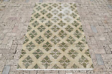 Tapis turc Oushak 113x194cm vintage couleur délavée motif floral oriental 3x6