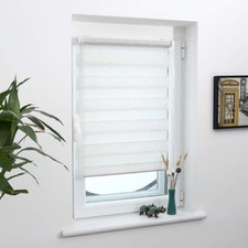 Grandekor Store Enrouleur Jour Nuit de Double Tissu - 80 x 230 cm (LxH) Blanc,