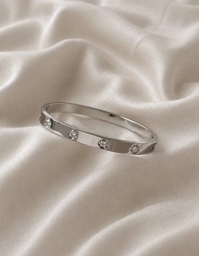 Bracelet jonc argenté - bracelet,