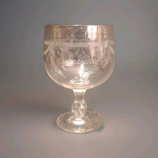 Gros Verre Soufflé XIXe Souvenir De Fête , 0,9L