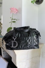 Dior sac en cuir et toile matelassé noir vernis