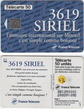 F514A 970 AC  SIRIEL T2G SERIE 200M  A COLLE TELECARTE 50 U PUCE SO5