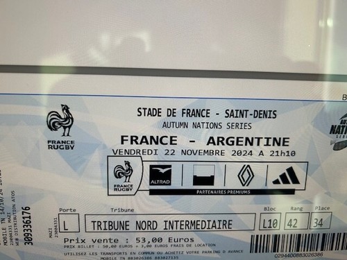 Billet match de rugby - de,