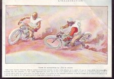 1928  --  MOTO  COURSE DE MOTOCYCLETTES  SUR PISTE CENDREE   Y360