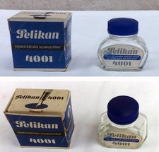 FLACON ENCRE BLEU ROI Pélikan VIDE - PUBLICITE - INK - ANCIEN -  VINTAGE