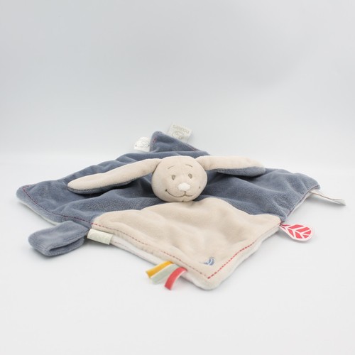 Doudou plat lapin bleu - , beige
