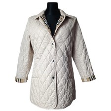 Veste matelassée Burberry beige clair avec doublure Nova Check US 4 Old Money...
