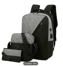 sac à dos Sportif homme 3 Pieces Couleur Gris