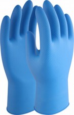 Gants Jetables En Nitrile BleuPro DIAMANT EX Longs Épais Sans Poudre 50's