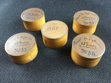 Lot de 5 boîtes anciennes en buis roues de cylindres, montre horlogerie lot nº9